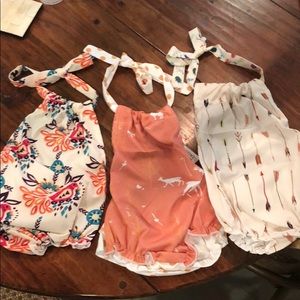 NWT Set of 3 Baby Girl 6-12m Halter Bubbles